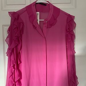 ZARA Flowy see-through blouse